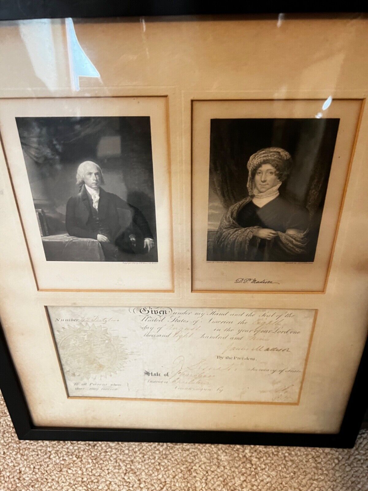 James Madison Original Autograph