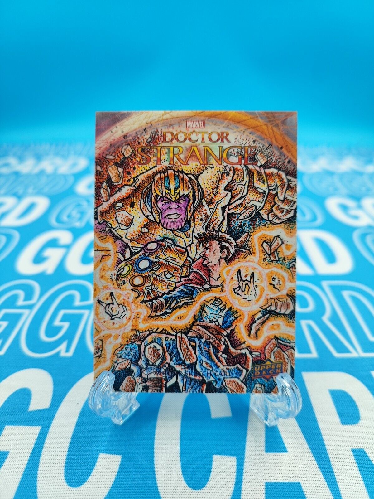 2023 UD Marvel Deck Doctor Strange Sketch Card Thanos By Norvien Basio 1/1