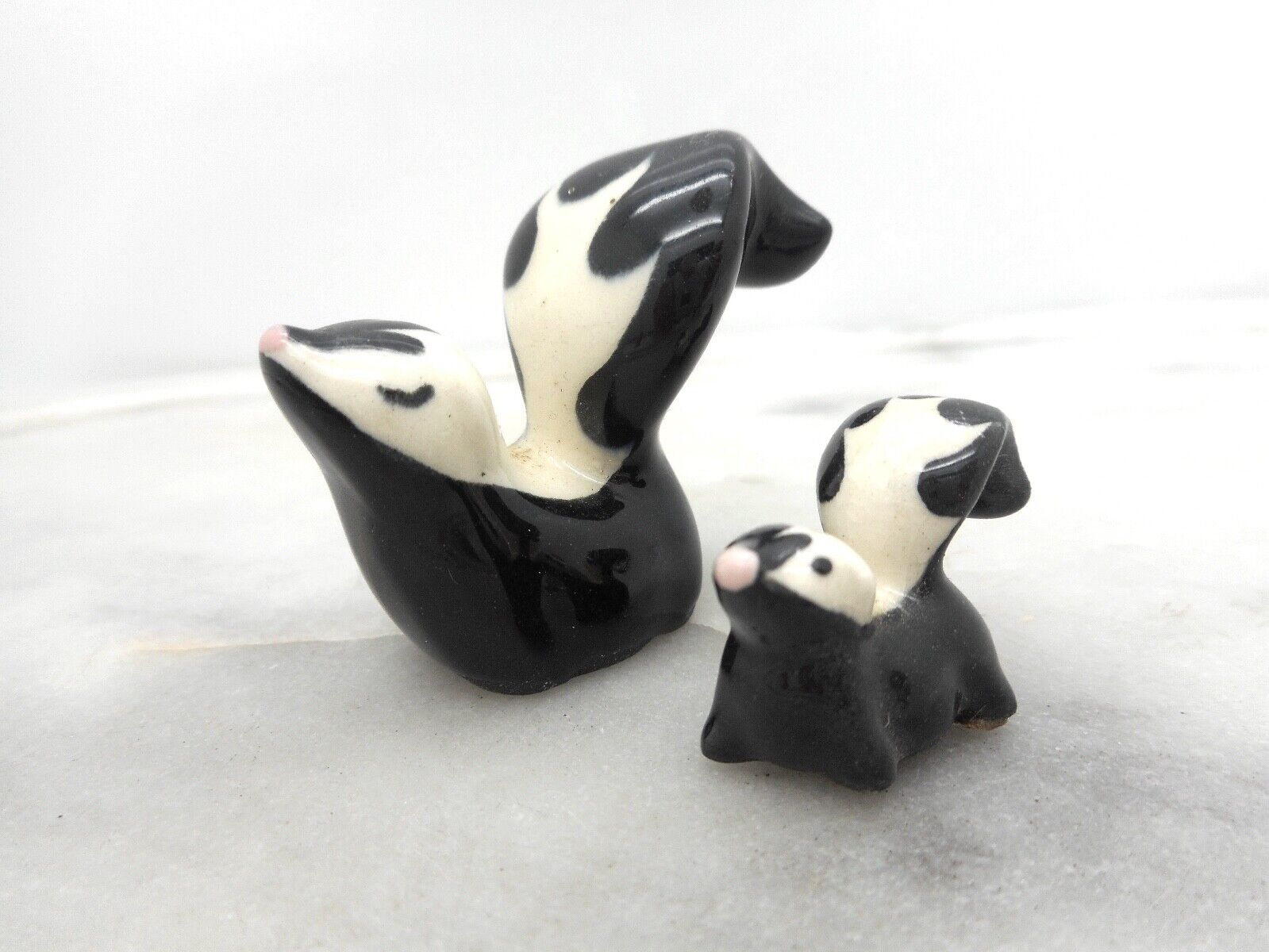 Vintage Hagan Renaker Discontinued Skunk Set 2  Figurines 1960\'s Collectible