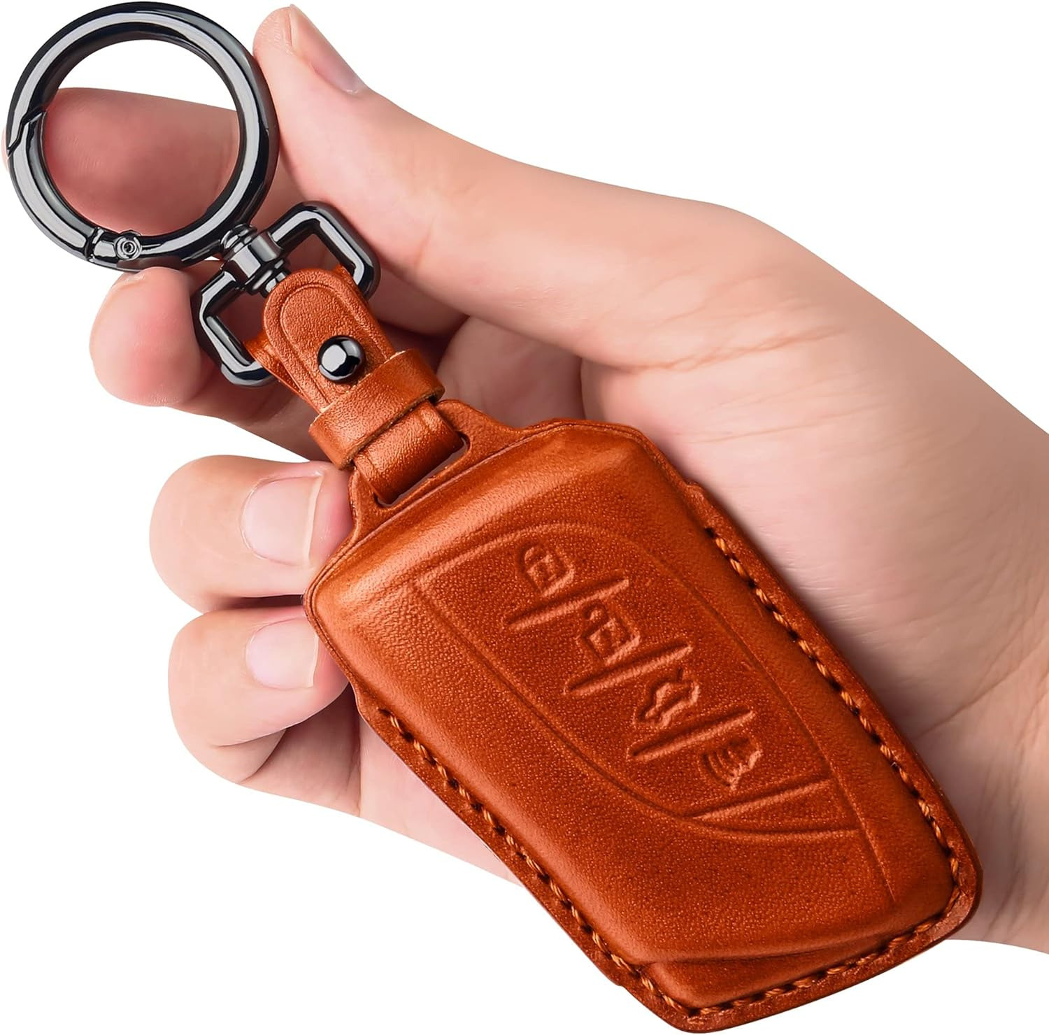 Tukellen for Lexus Leather Key Fob Cover with Keychain Compatible with Lexus RX
