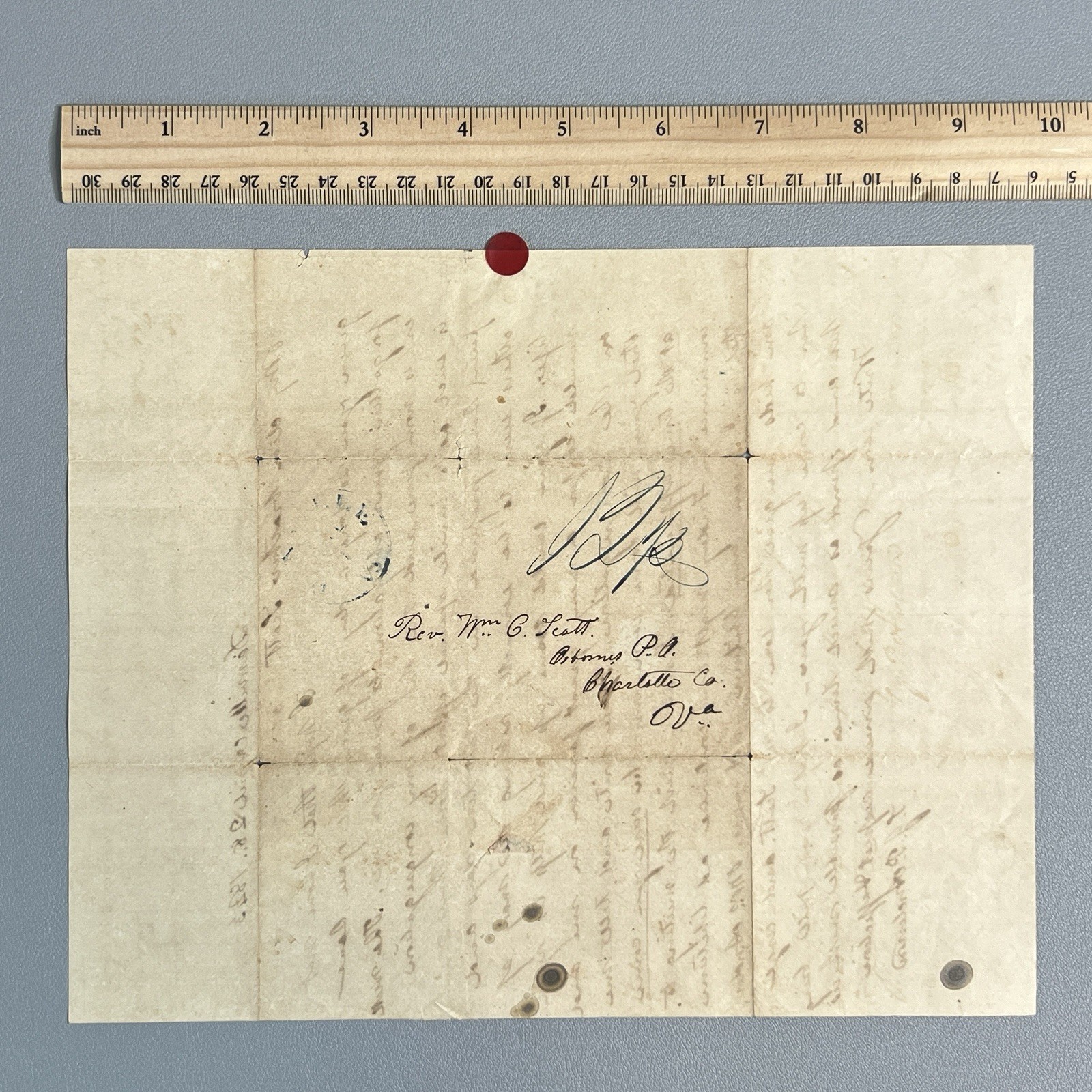 1843 Stampless Folded Letter Danville VA 12 1/2 Rate Rev SJP Anderson Revival 1843 Stampless Folded Letter Danville VA 12 1/2 Rate Rev SJP Anderson Revival