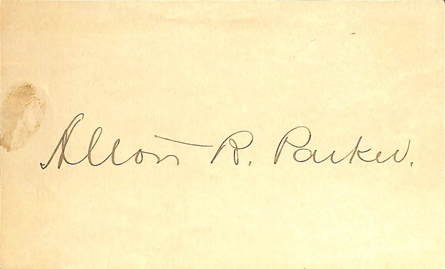 Alton B. Parker Former Presidential Nominee Signed Autograph Cut BECKETT