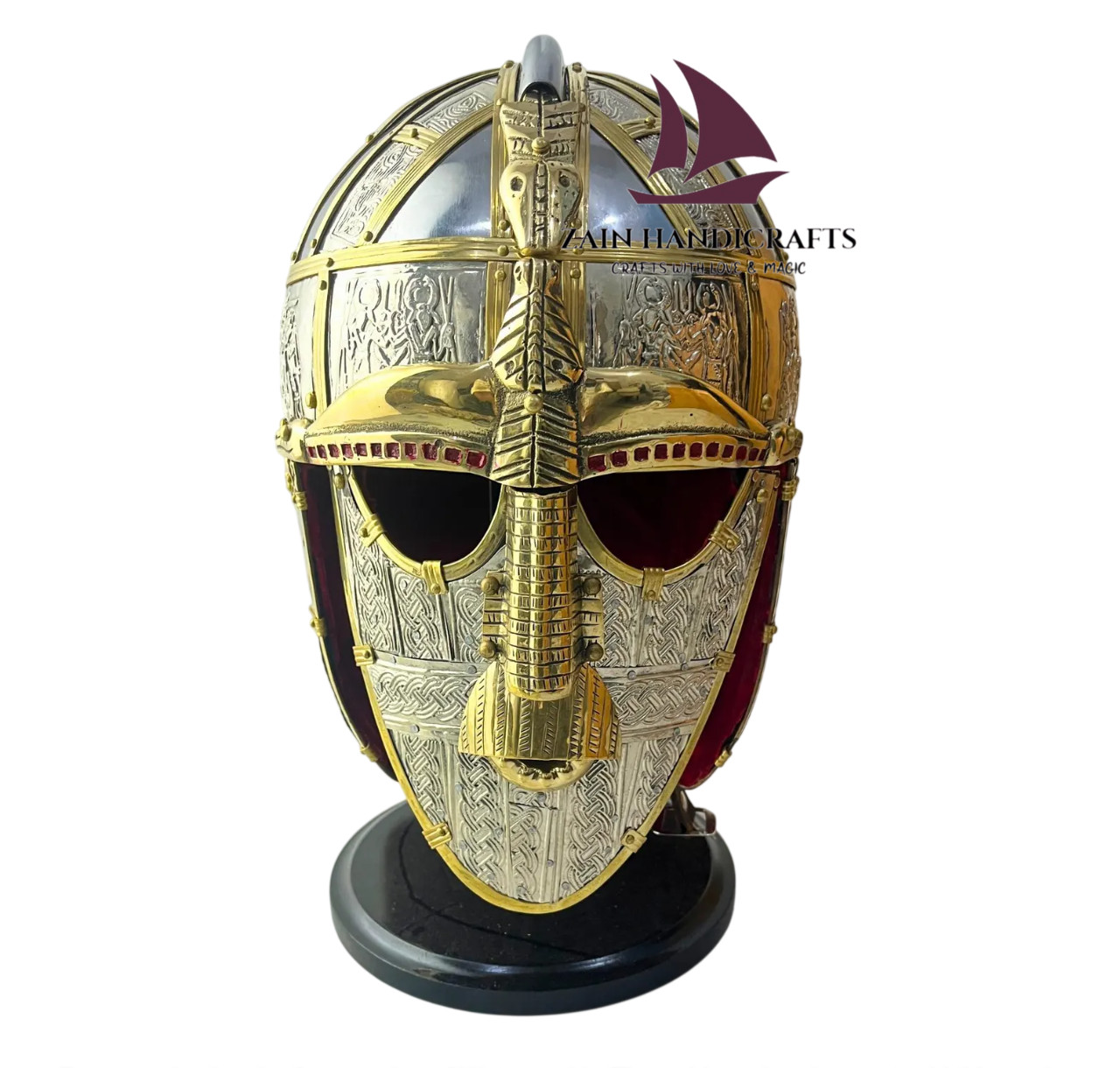 ZAIN Sutton Hoo 7th Century Anglo-Saxon Helmet Steel LARP Cosplay Armor Viking