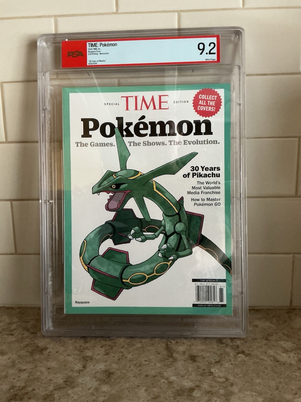 PSA 9.2 2026 TIME: Pokémon Rayquaza Cover Newsstand Special Edition PSA 9.2 2026 TIME: Pokémon Rayquaza Cover Newsstand Special Edition