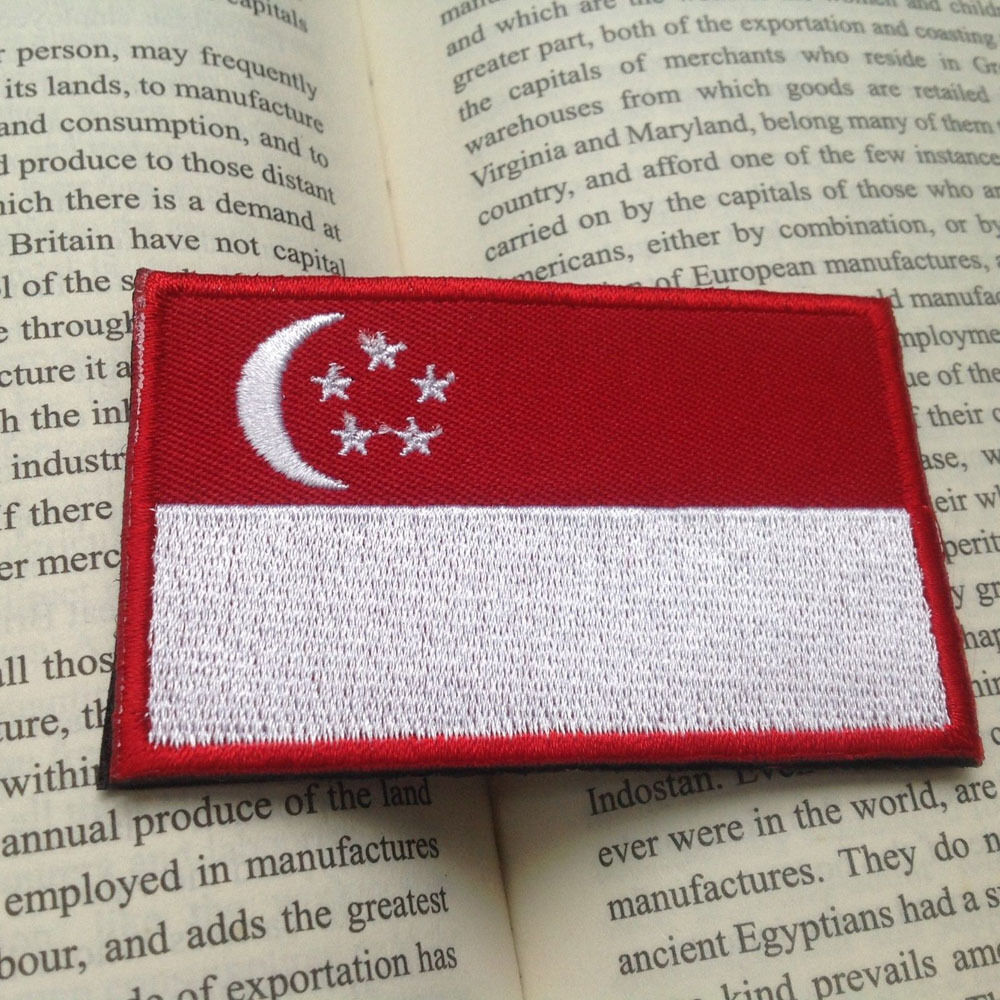 NATIONAL SINGAPORE FLAG OF PATCH TACTICAL MILITARY BADGE PATCH