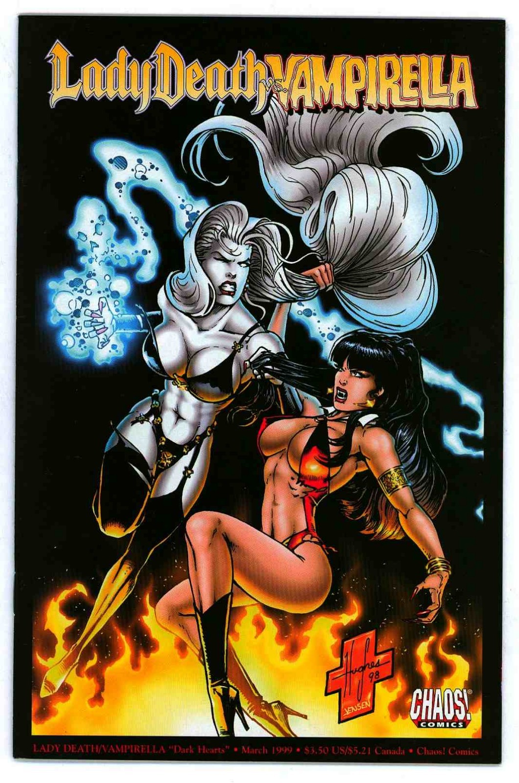 Lady Death Vampirella Dark Hearts VF+8.5 Chaos Comics 1999 Comic Lady Death Vampirella Dark Hearts VF+8.5 Chaos Comics 1999 Comic