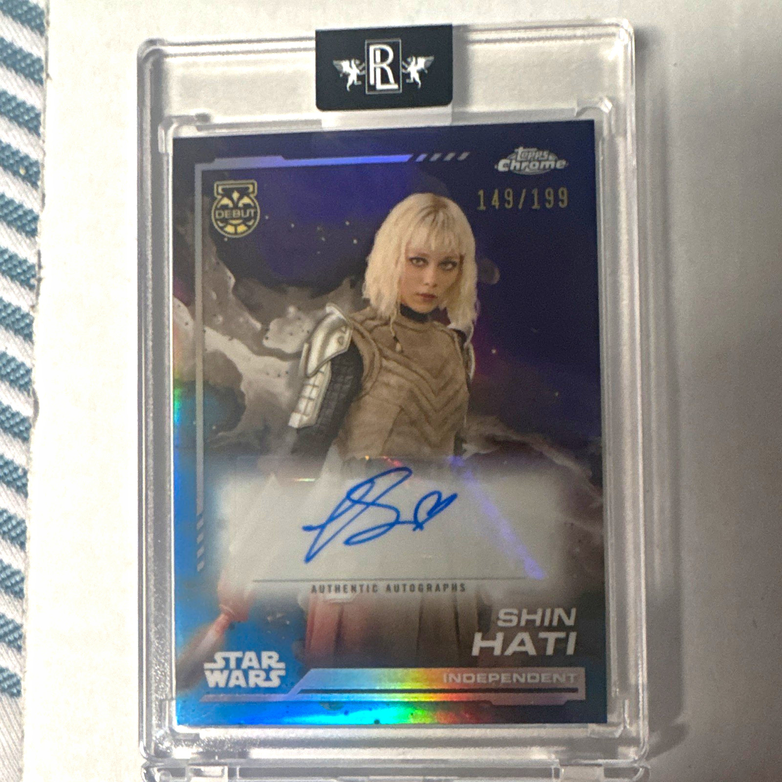 2024 Topps Chrome Star Wars Shin Hati DEBUT Auto Kamino Aqua Refractor 149/199 2024 Topps Chrome Star Wars Shin Hati DEBUT Auto Kamino Aqua Refractor 149/199