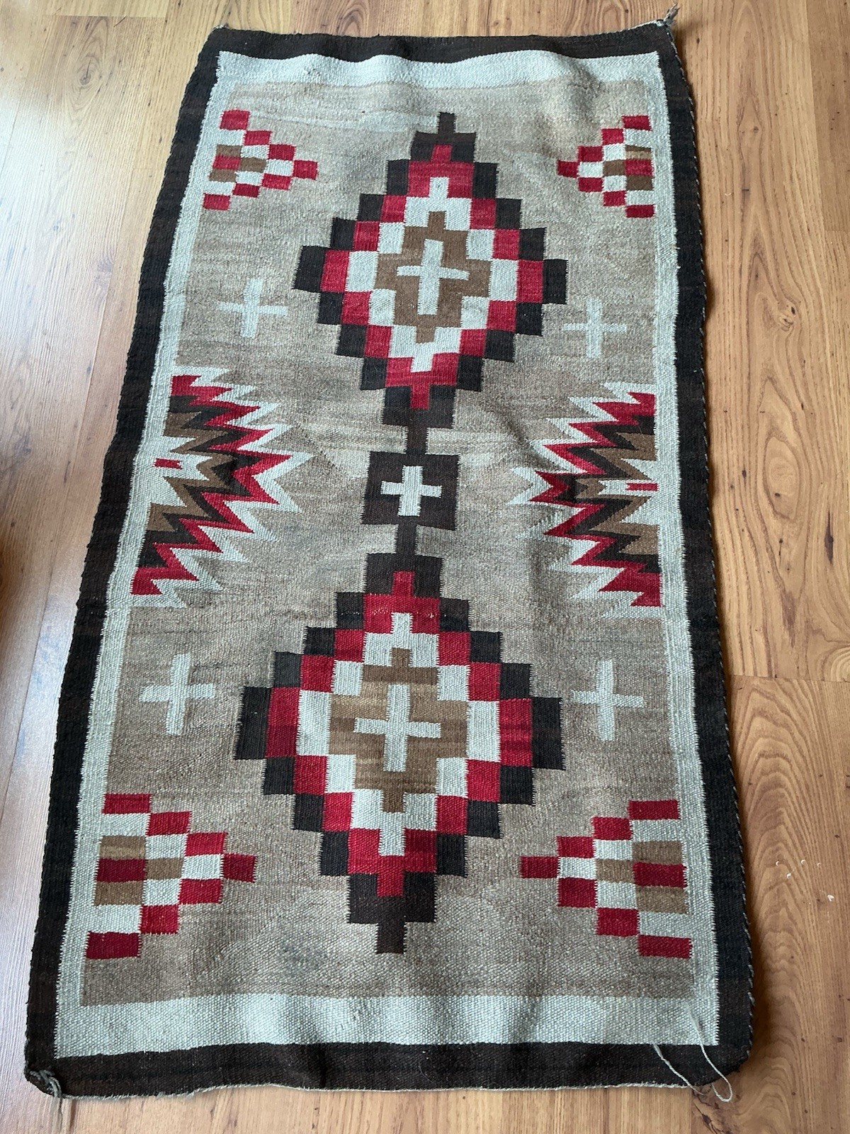 Antique vintage Navajo Wool Rug/Blanket - Crosses Patterrn Antique vintage Navajo Wool Rug/Blanket - Crosses Patterrn
