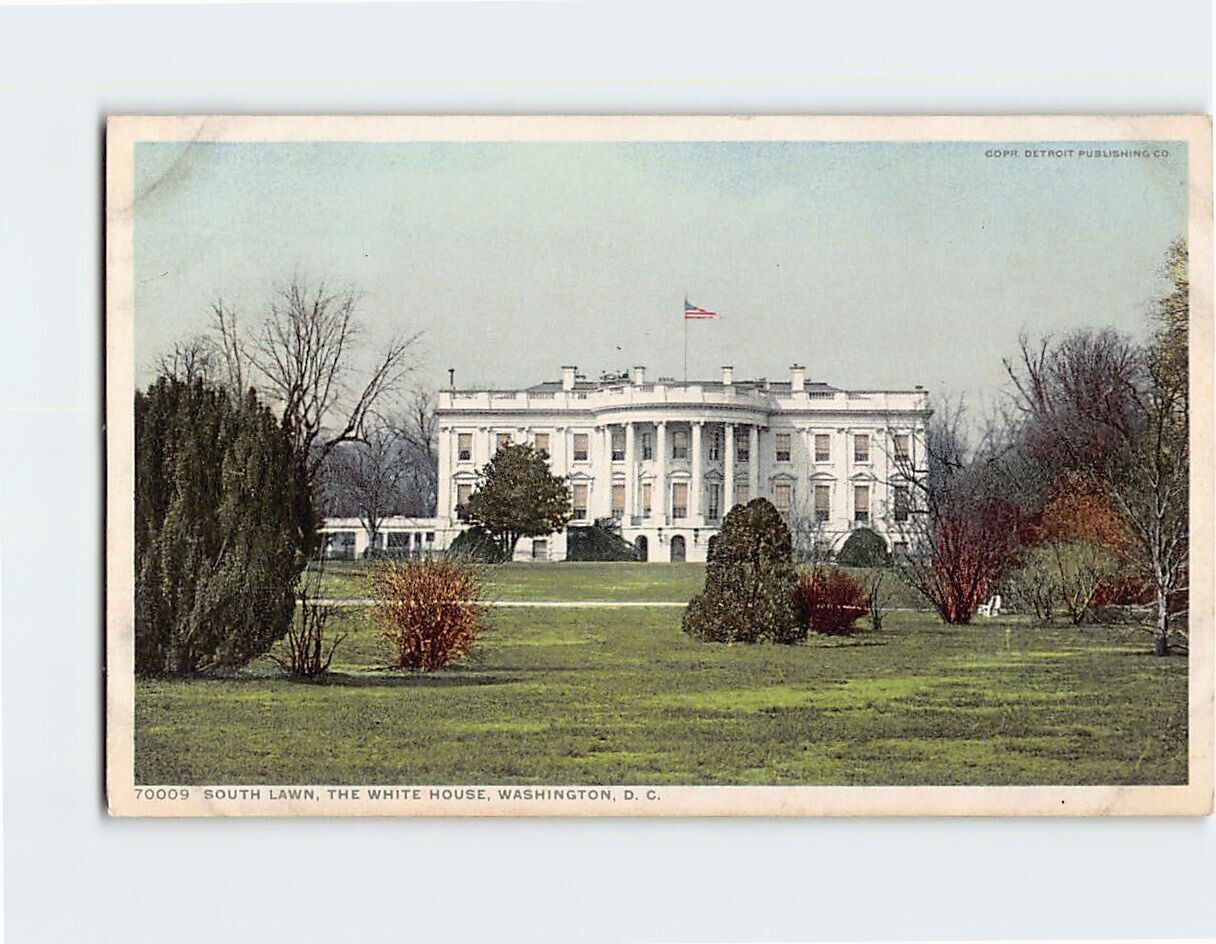 Postcard South Lawn White House Washington DC USA