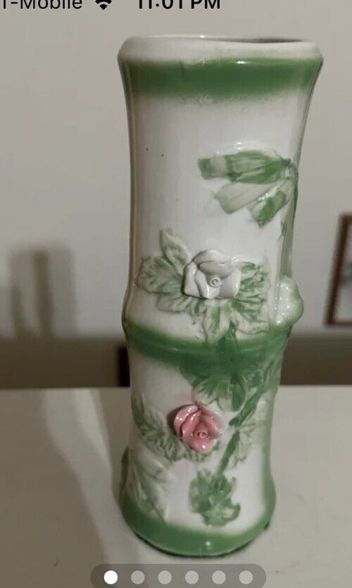 Mcm Tiki Bamboo Ceramic Vintage Vase Unique Japanese