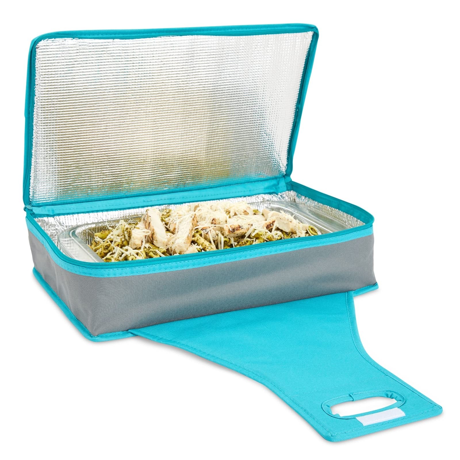Juvale Insulated Casserole Carrier - 16 x 10 x 4 in, 16x10x4, Teal and Grey