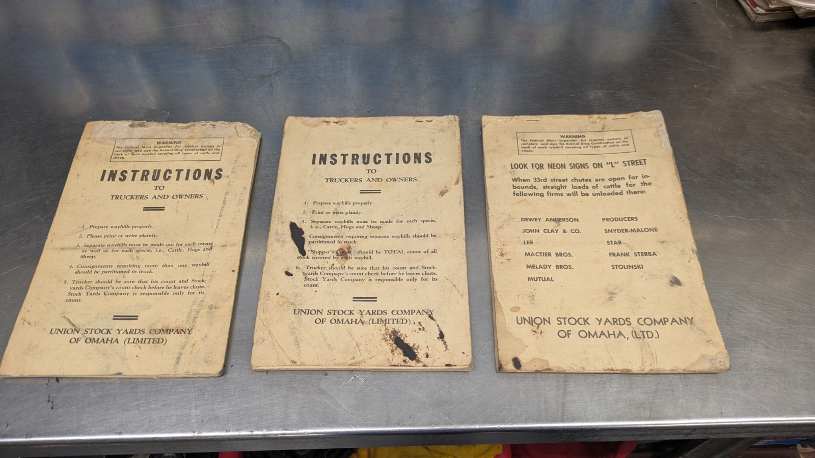 Vintage Omaha Stock Yard Unloading Instructions Truckers Check In Book Vintage Omaha Stock Yard Unloading Instructions Truckers Check In Book