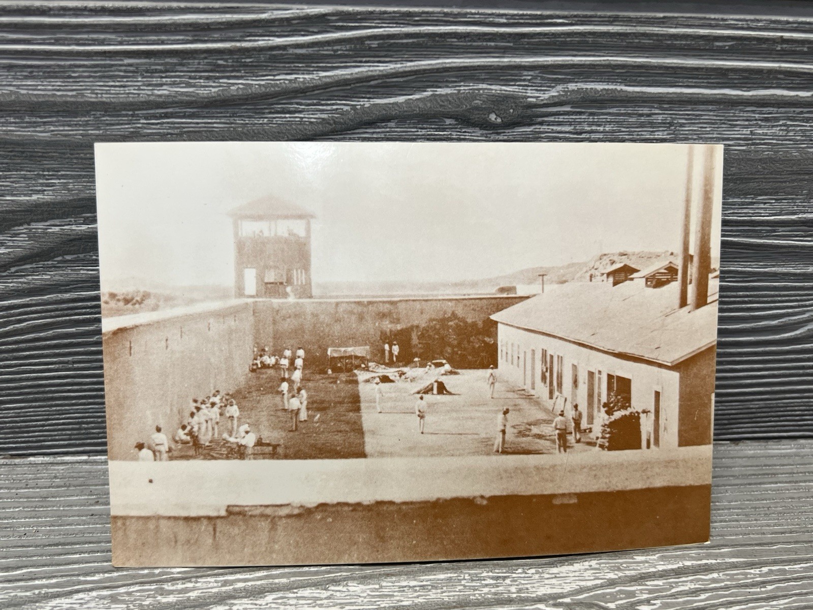 Vintage Yuma Arizona Territorial Prison Rest Period Postcard 1909 Photo RARE Vintage Yuma Arizona Territorial Prison Rest Period Postcard 1909 Photo RARE