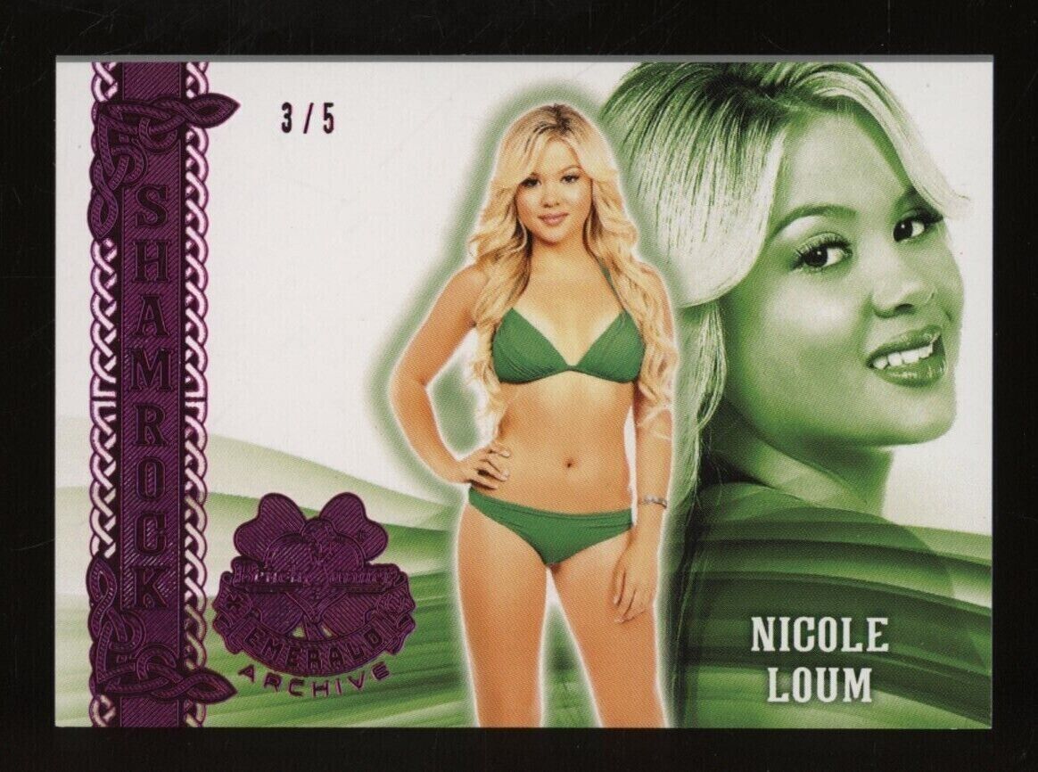 2022 Bench Warmer Emerald Archive Shamrock Pink Foil Nicole Lum 3/5 & bonus card