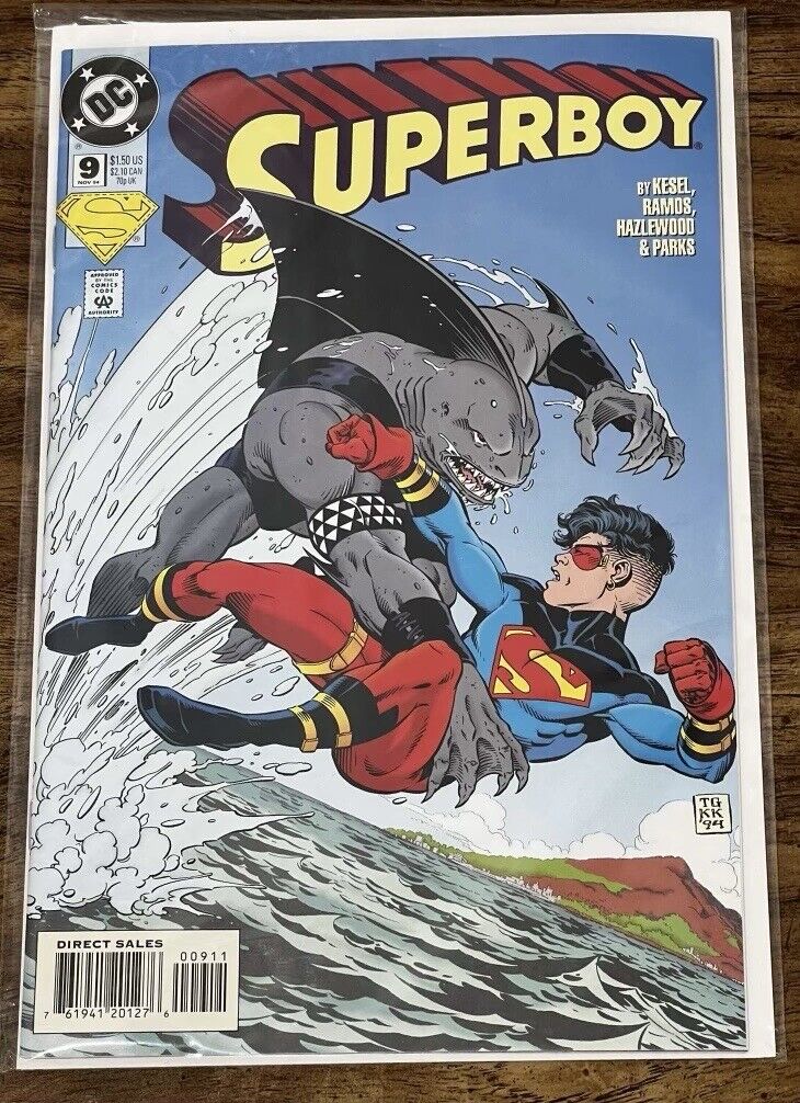 Superboy #9 CGC 9.2 NM- DC Universe Logo 1st King Shark 1994 HTF Rare Variant