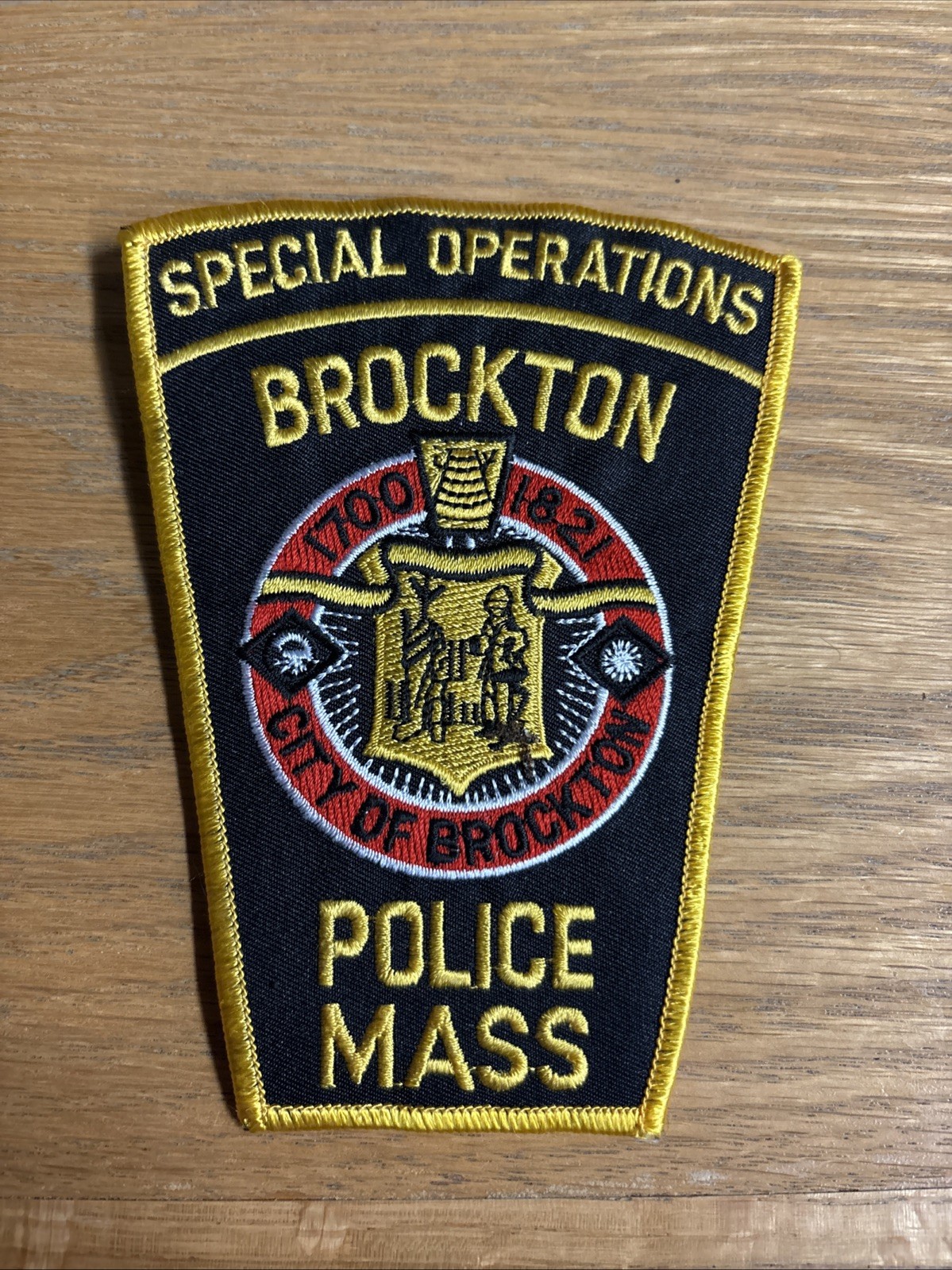 Brockton Massachusetts Police Special Operations Patch Historical Memoribilia