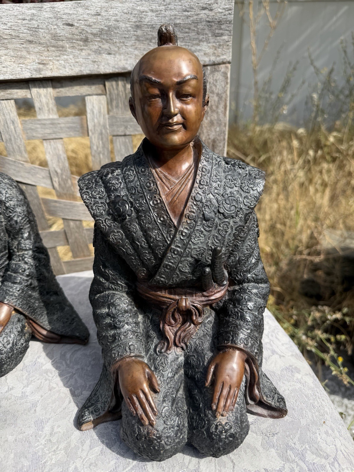Antique Japanese 19th Century Bronze Samurai Figure of Shijo Kingo. Antique Japanese 19th Century Bronze Samurai Figure of Shijo Kingo.