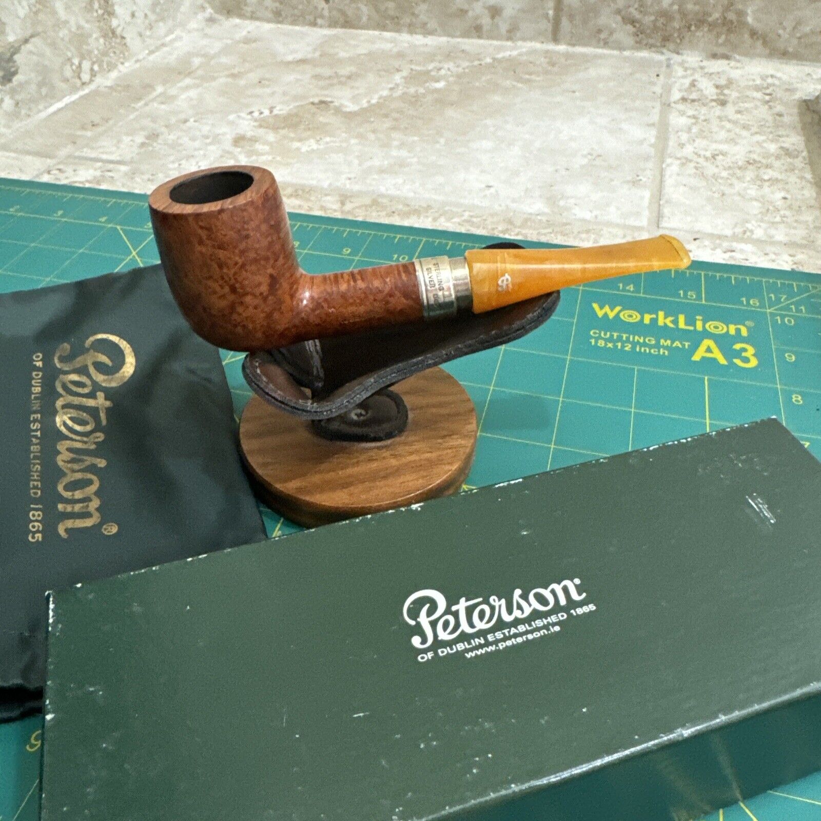Peterson Rosslare Tobacco Pipe 6 Sterling Silver Excellent