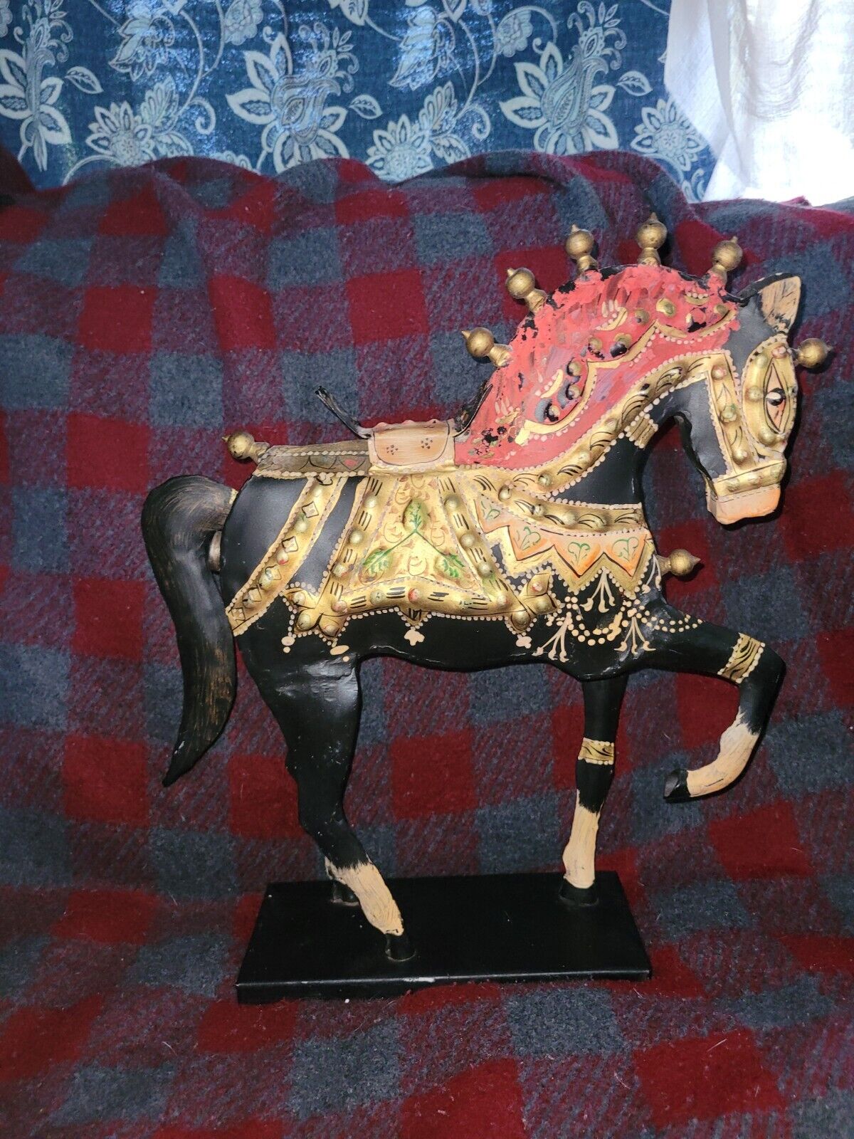 Pier One Metal Decorative Ornate Carousel Horse Figurine Sculpture Made in India