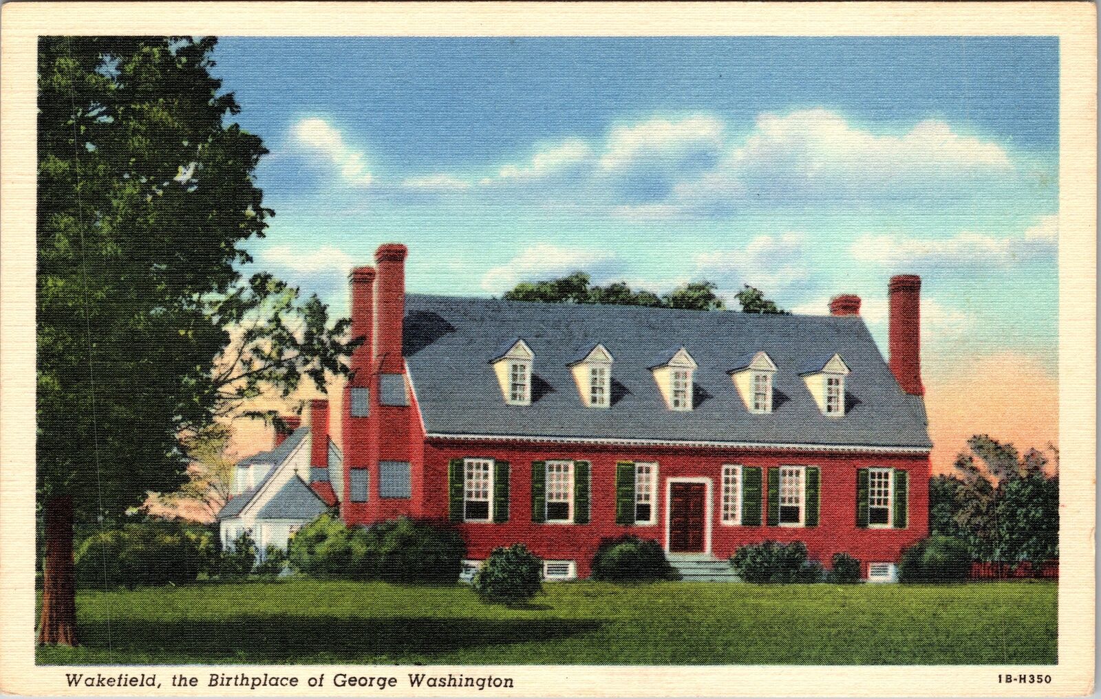 Wakefield VA-Virginia, Birthplace Of George Washington Vintage Souvenir Postcard