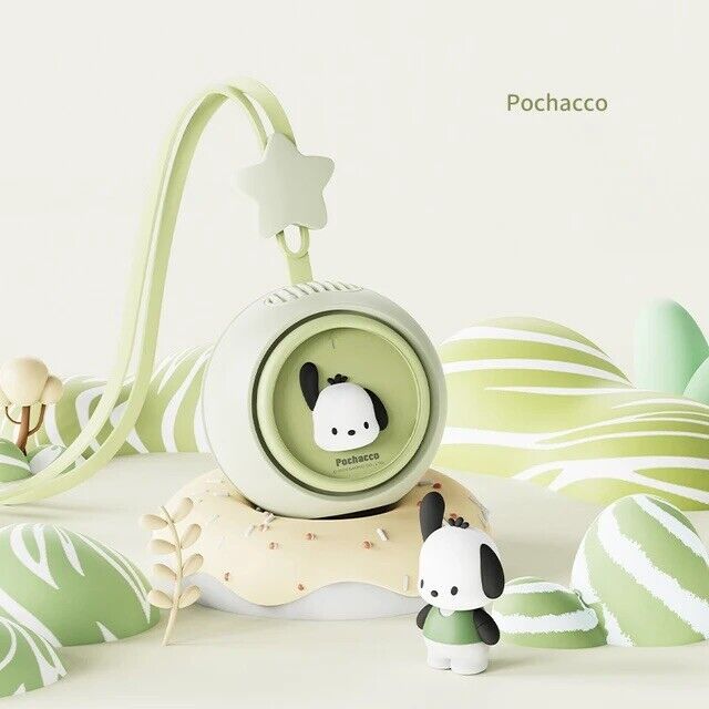 Sanrio Official License Pochacco Cute Fashion Neck Fan USB Charging Cool Gift