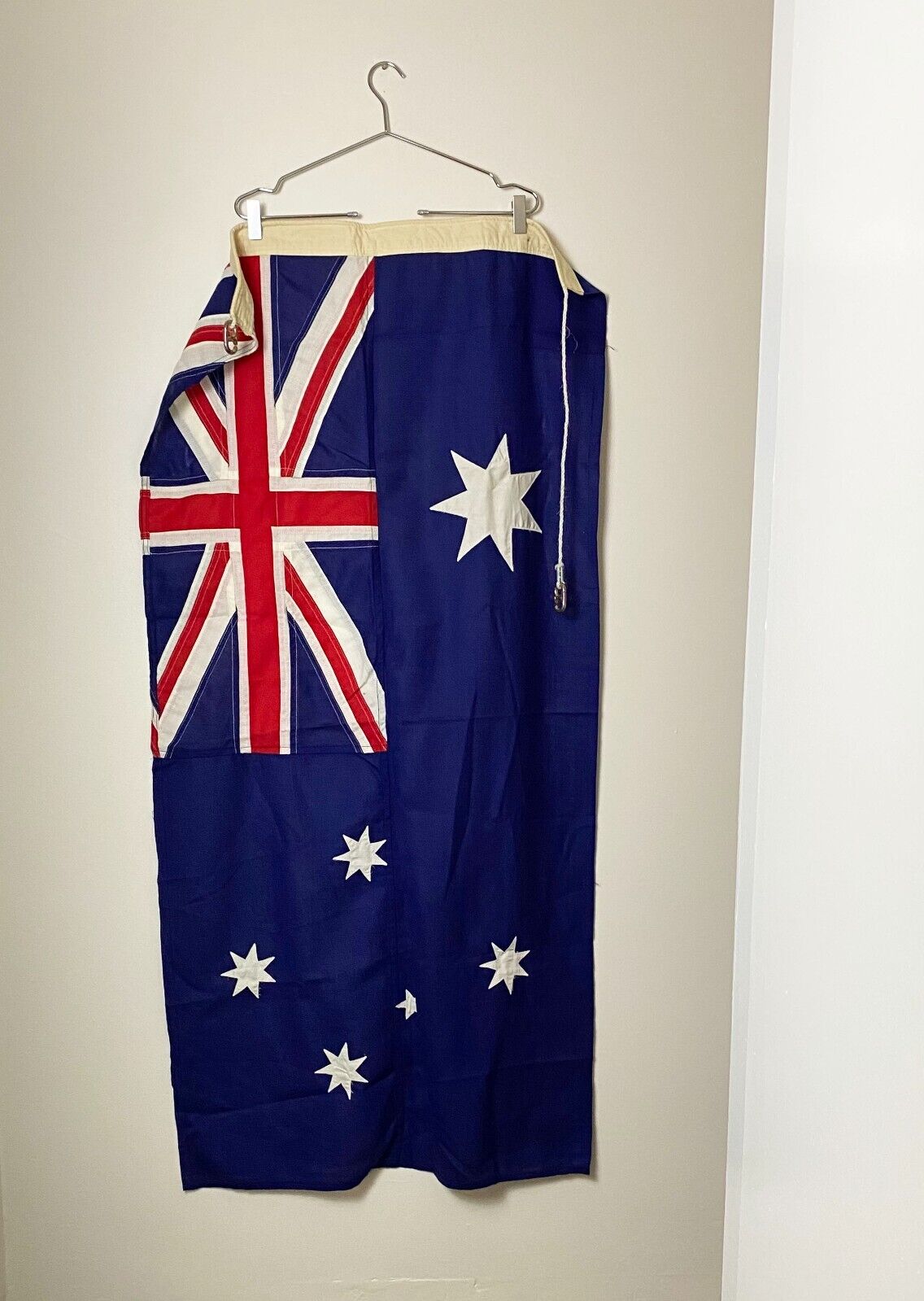 Vintage [ Australia Flag ] Linen CANVAS Embroidered Details Geo PICKERS Brisbane