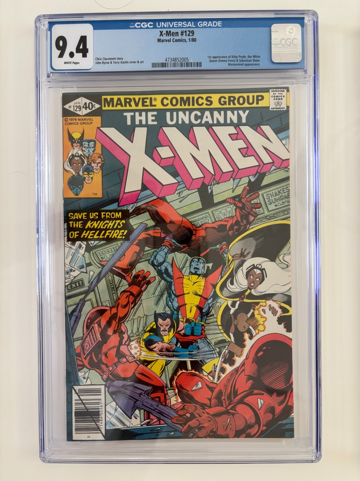 X-Men #129 CGC 9.4 White Pgs (1980)1st Kitty Pryde & Emma Frost CERT #4734852005