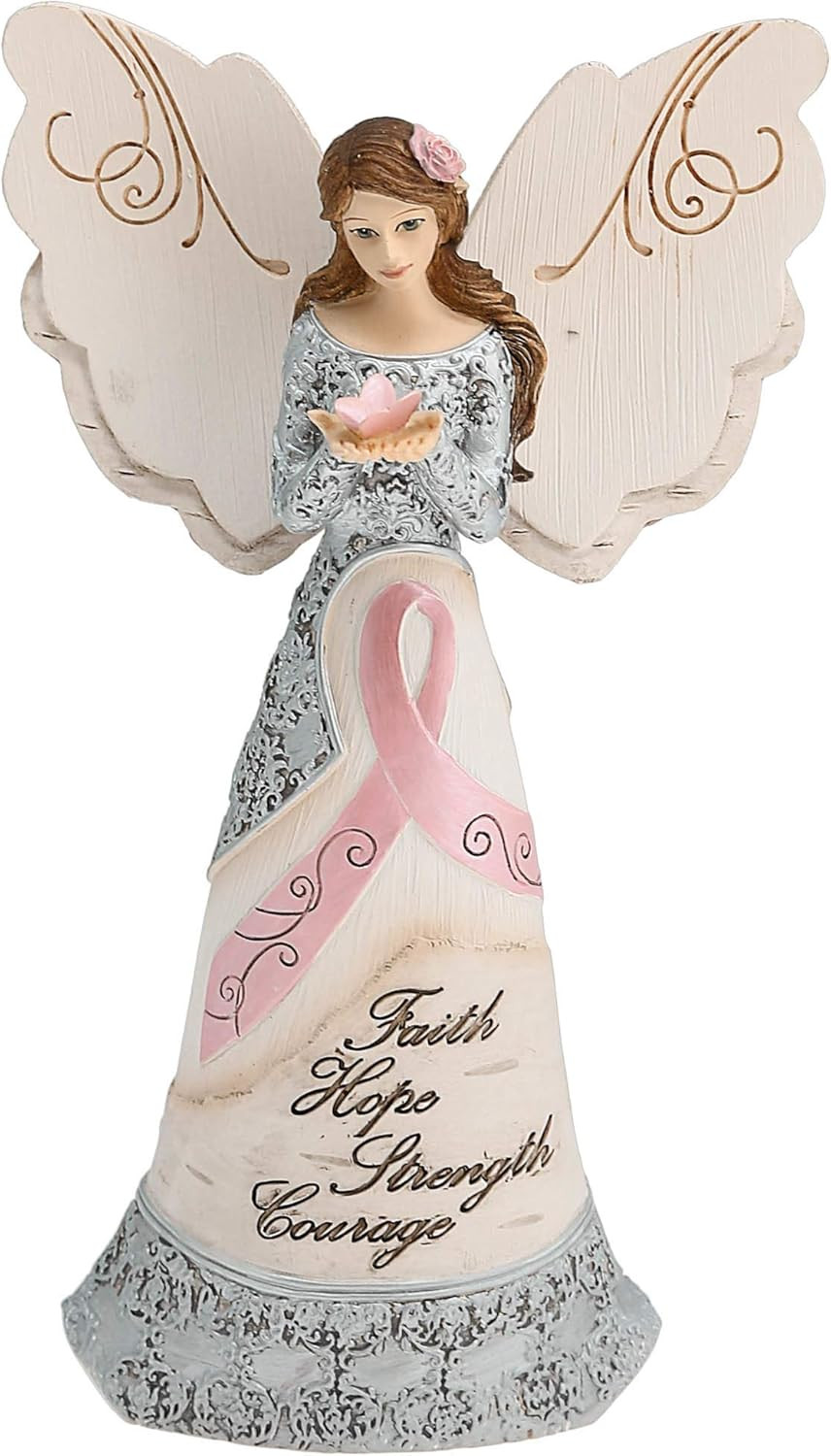 Pavilion Elements Survivor Angel Figurine 6.5 in Gray Resin Collectible