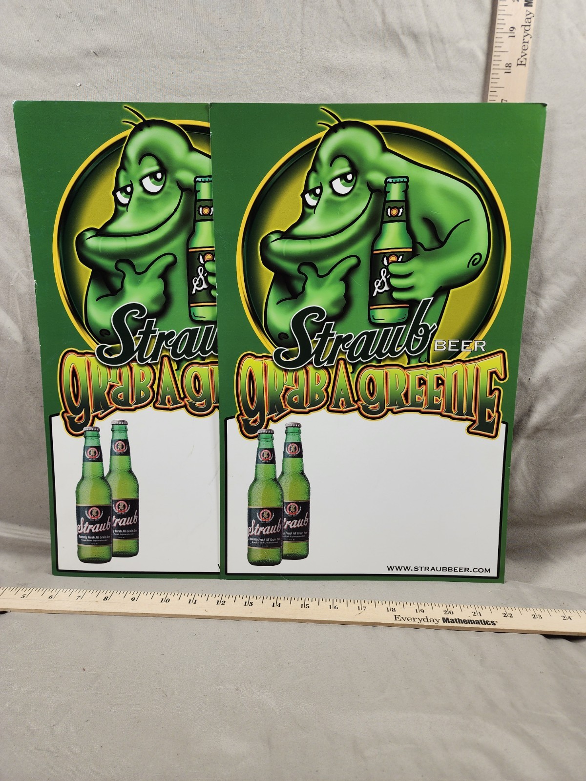 Vintage Straub Beer Advertising Cardboard Sign \
