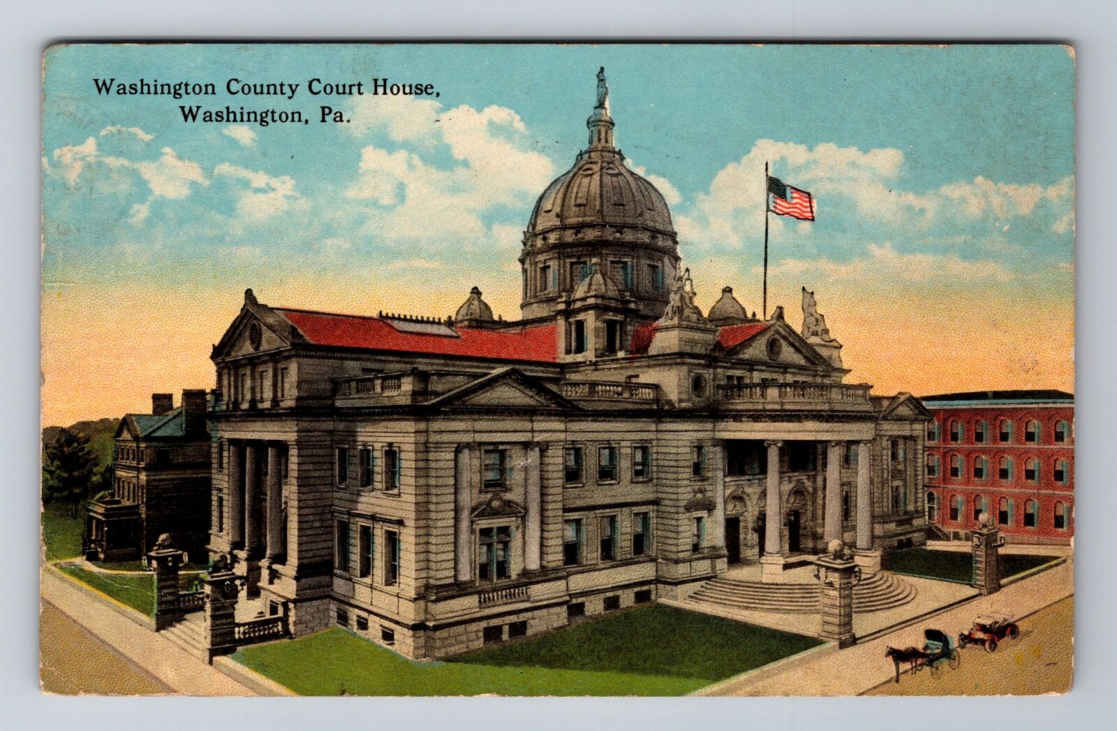 Washington PA-Pennsylvania, Washington Co Court House, c1919 Vintage Postcard