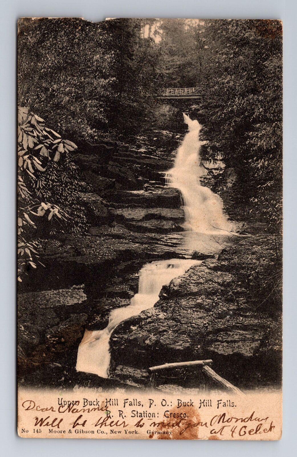Buck Hills Falls PA-Pennsylvania, Upper Buck Hill Falls Antique Vintage Postcard