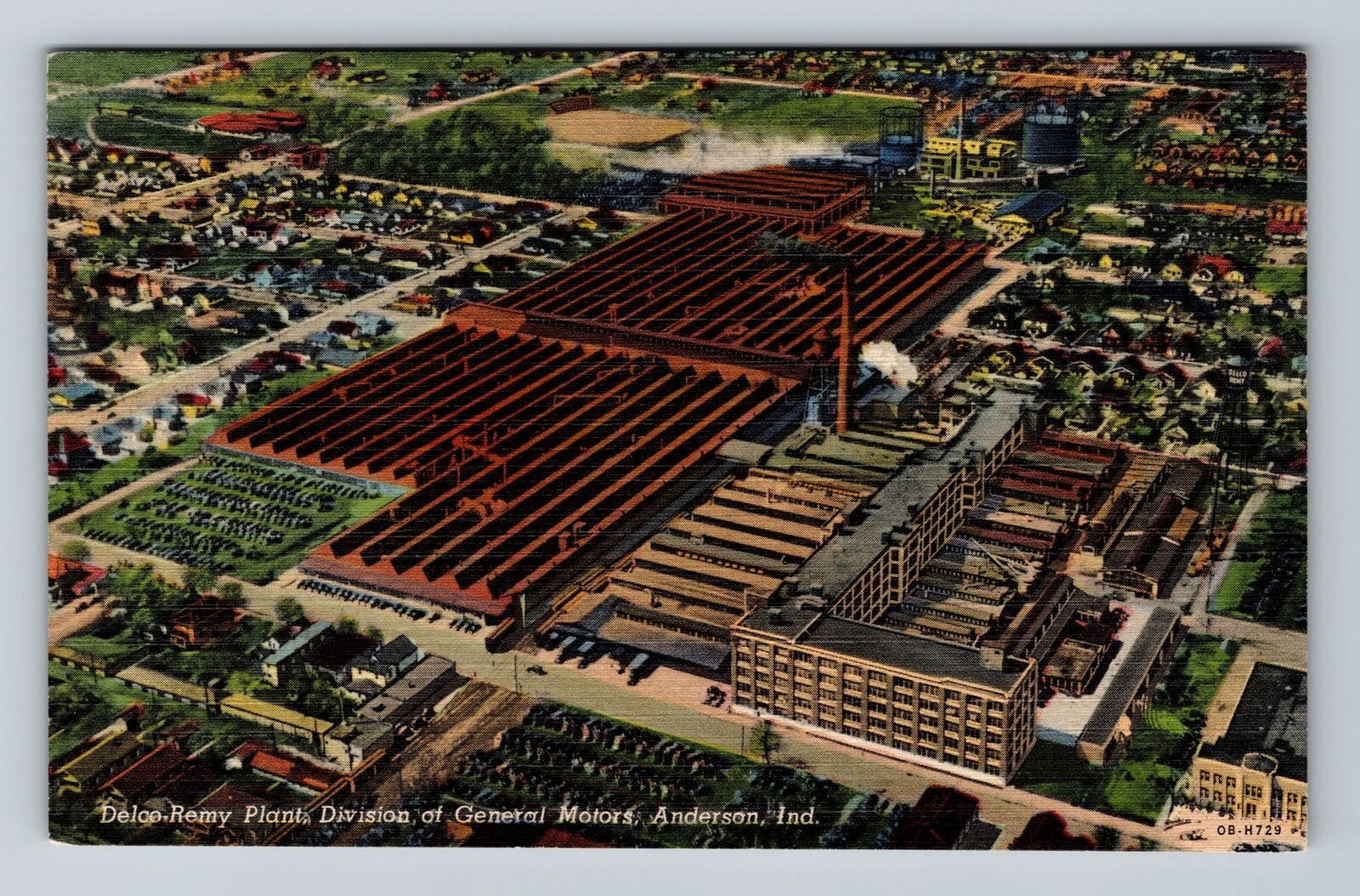Anderson IN-Indiana, Aerial Delco Remy Plant, General Motors, Vintage Postcard
