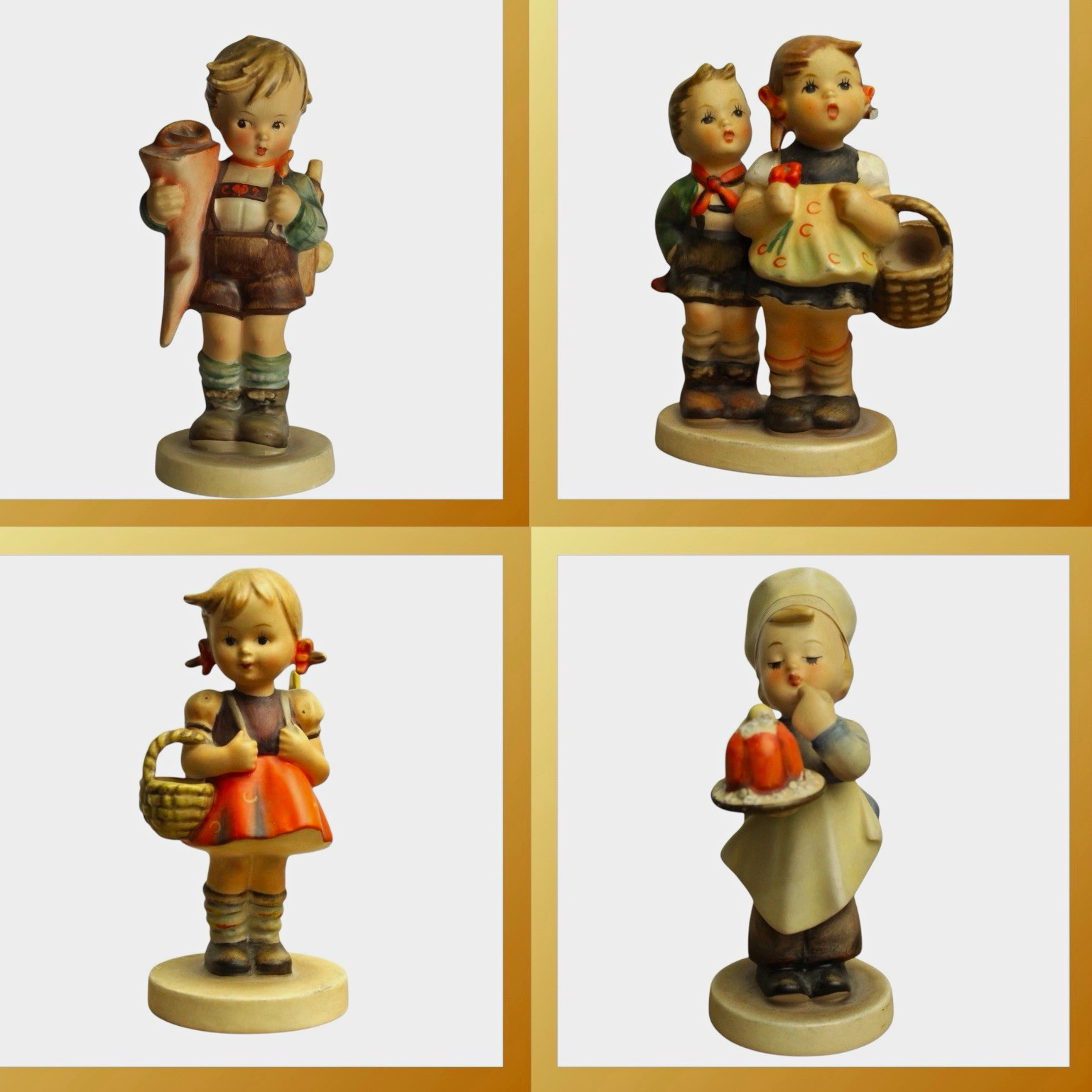 M.I. Hummel Goebel West Germany Figurines Lot of 4 Porcelain Hand Painted