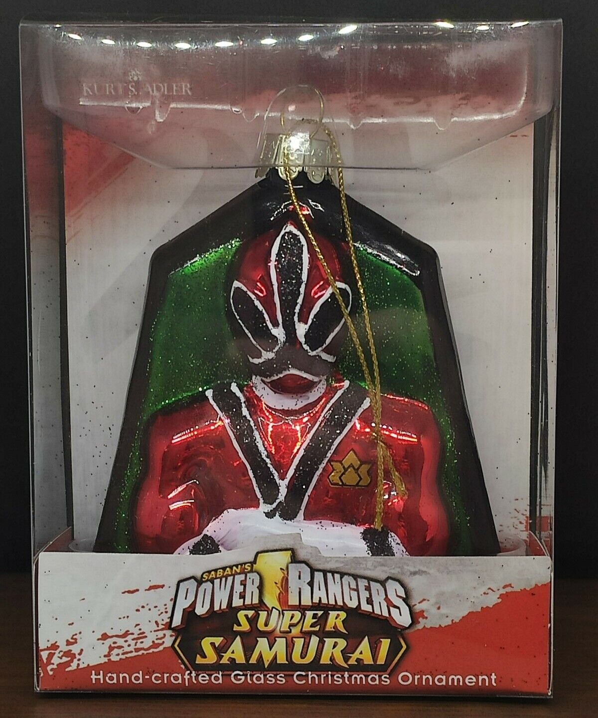 Kurt Adler Handcrafted Glass Ornament- Sabans Power Rangers Super Samurai C4