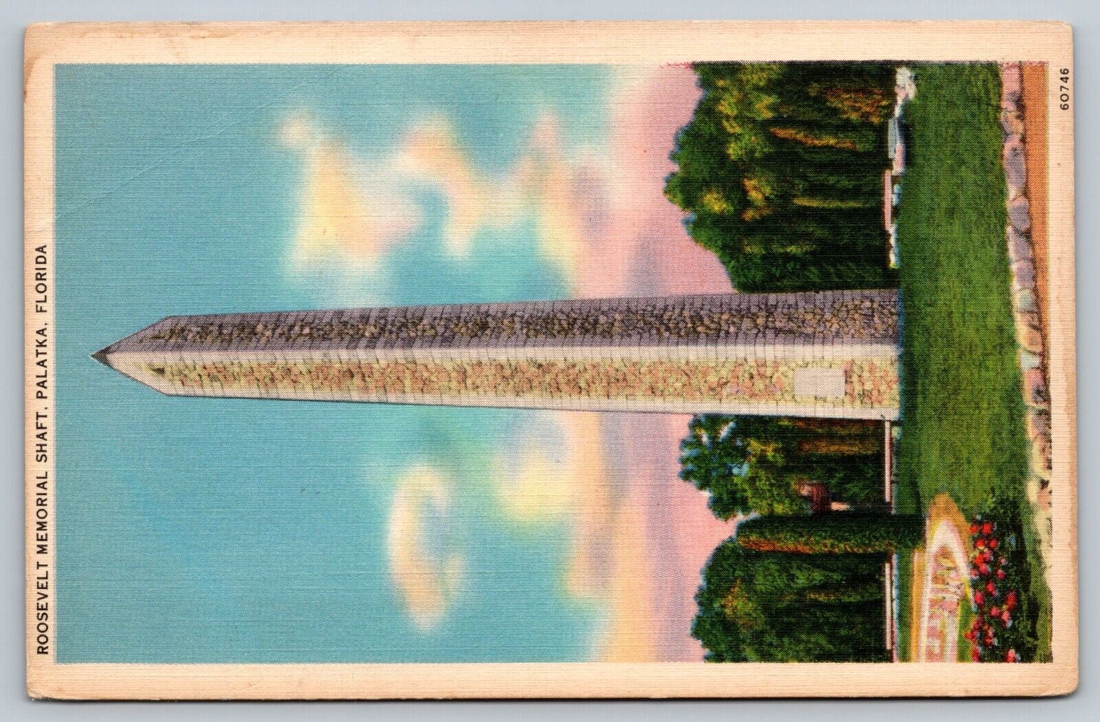 Postcard - Roosevelt Memorial Shaft - Palatka, Florida