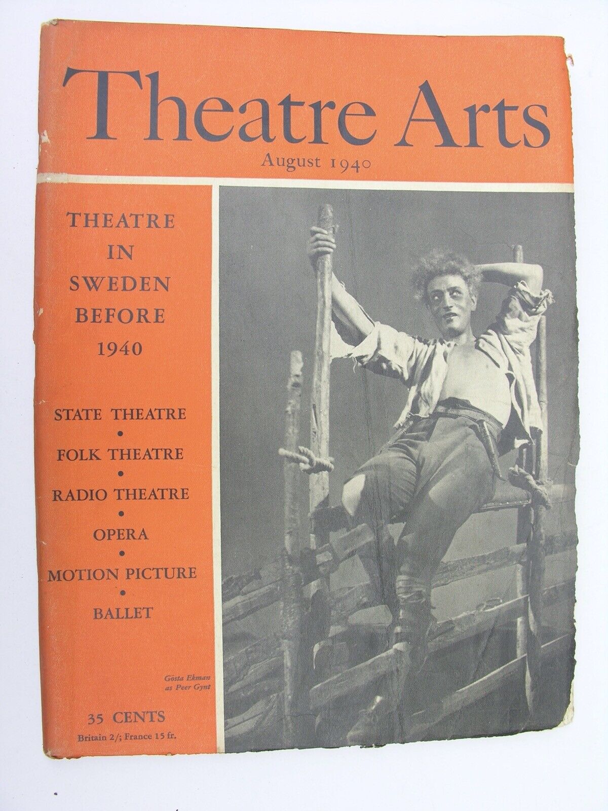 THEATRE ARTS MONTHLY August 1940 Anders de Wahl Swedish Drama August Strindberg