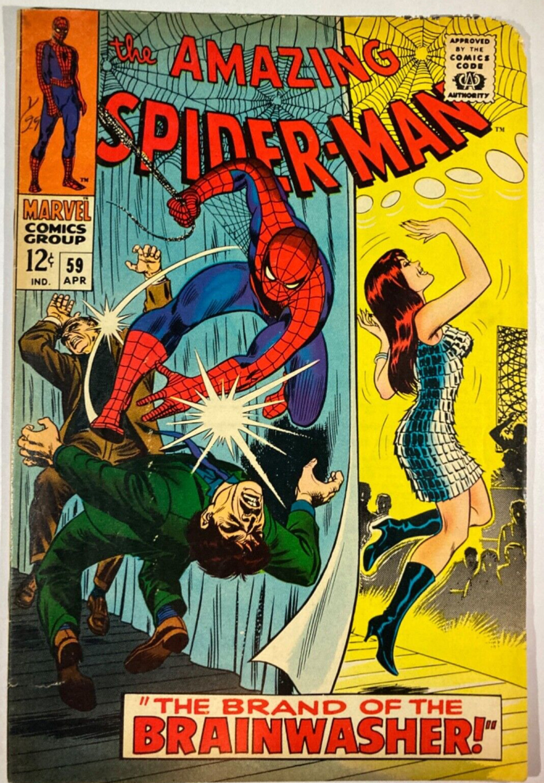 Spider Man 59 1968 Marvel SA key 1st CVR app of Mary Jane Watson Romita Vf-