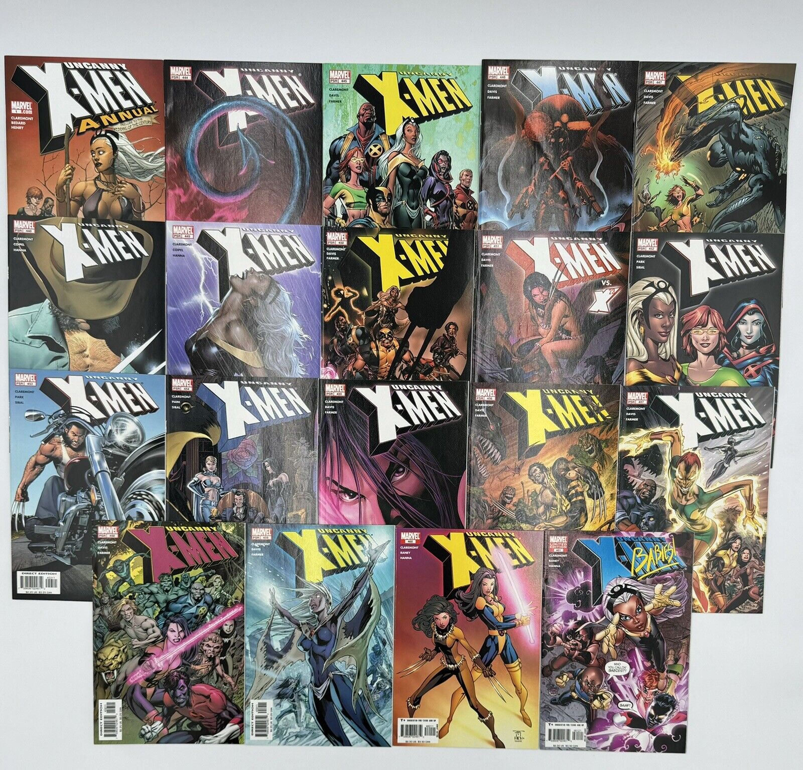Marvel Comics 19 Book Lot The Uncanny X-Men # 444-461 Complete Run Plus Annual 