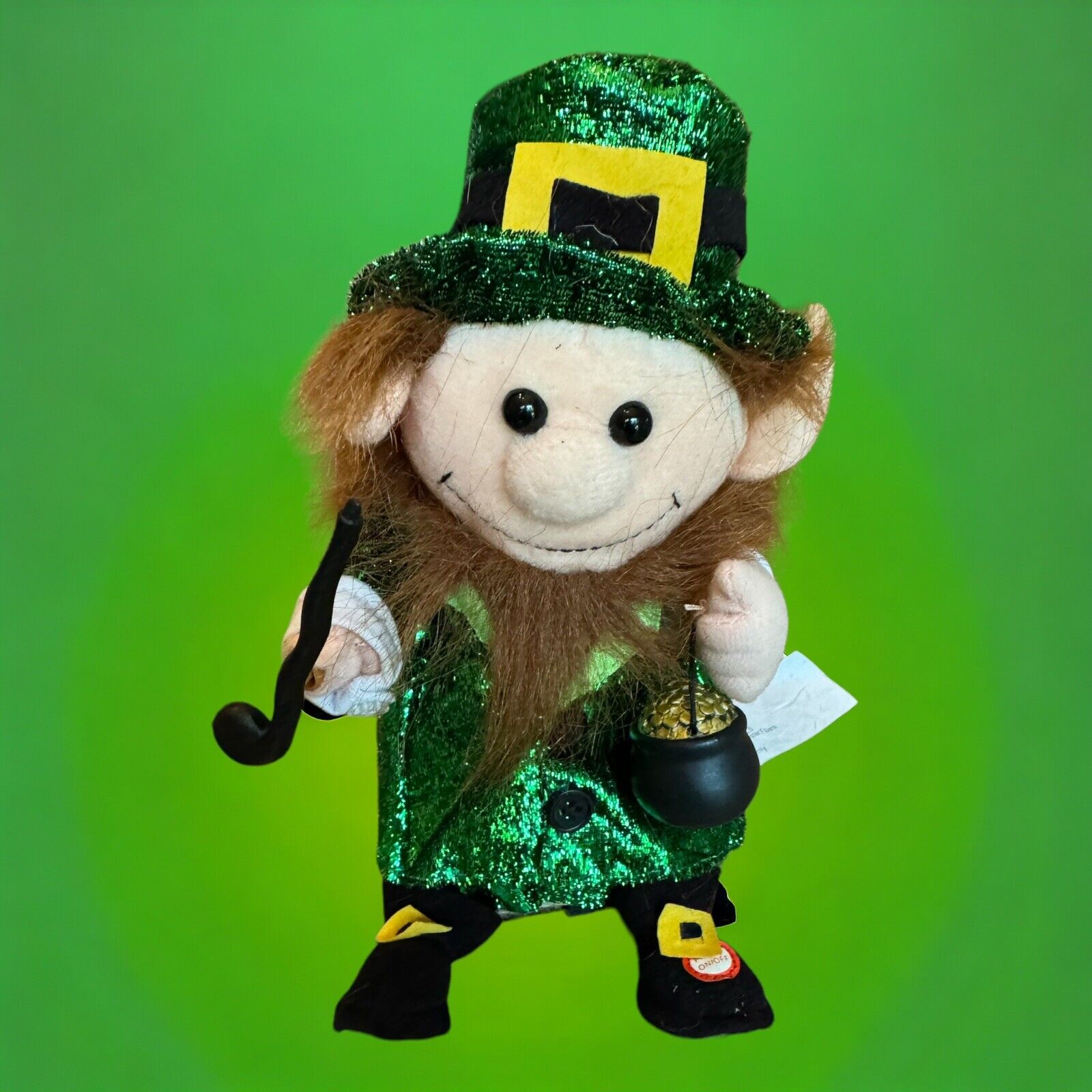 VTG Gemmy Leprechaun Dancing Music St Patrick's Day Luck Irish Lads Tested