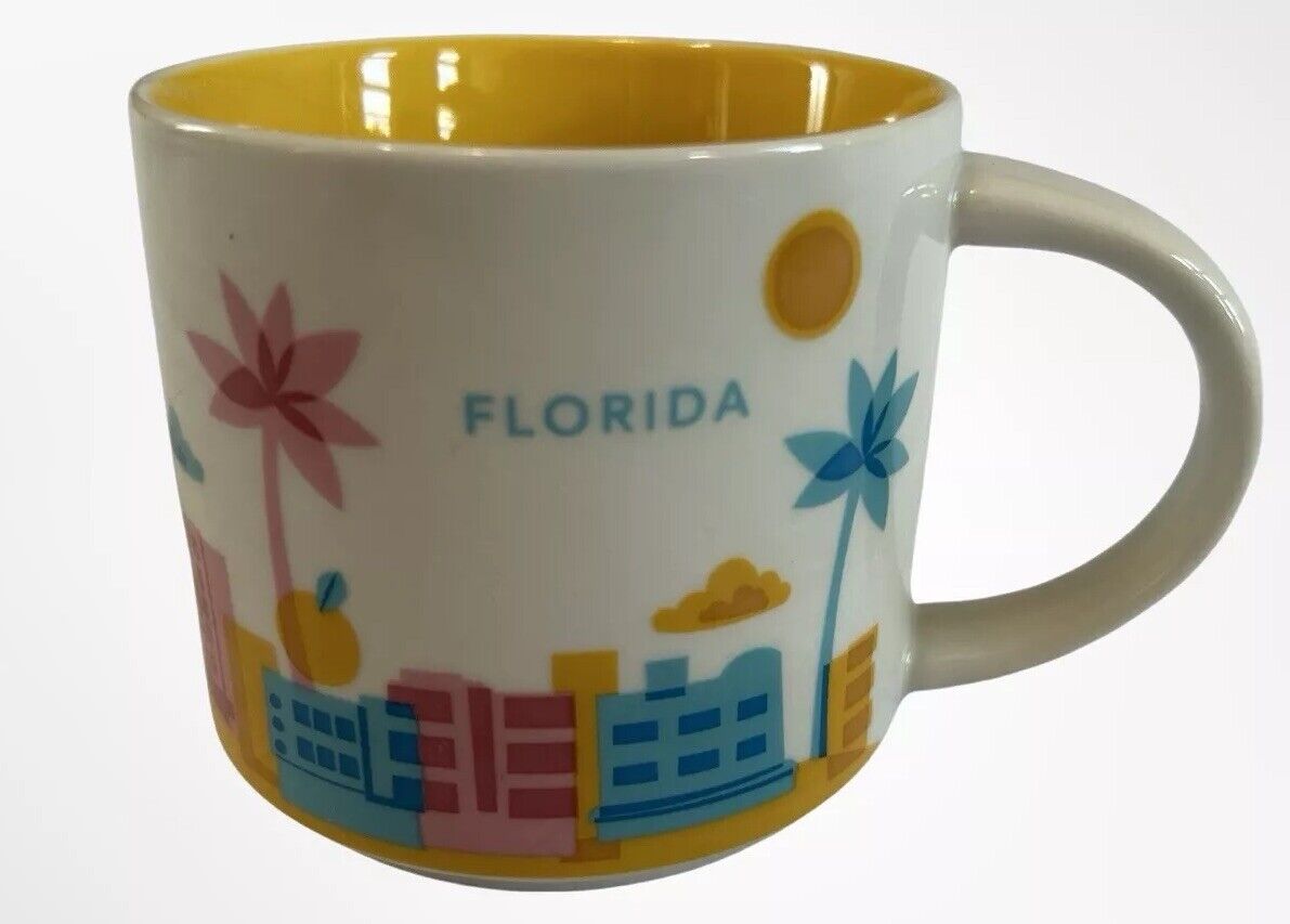 Starbucks 2014 You Are Here Collection Florida Ceramic Coffee Mug 14 Oz.