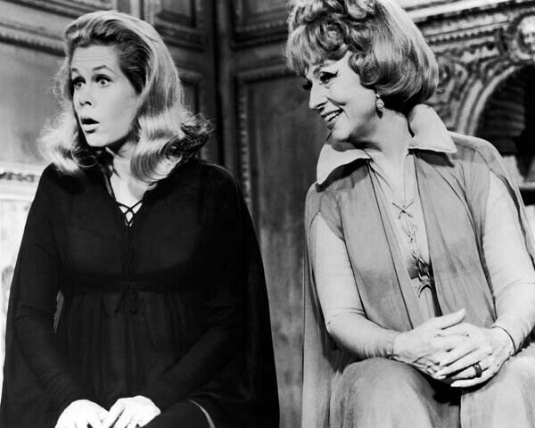 Bewitched Elzabeth Montgomery & Agnes Moorehead in witches costume 24x30 poster