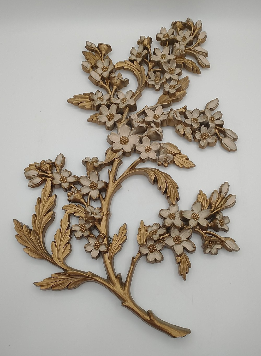 Vintage 1967 Syroco 7034 Hollywood Regency Dogwood Wall Plaque MCM Vintage 1967 Syroco 7034 Hollywood Regency Dogwood Wall Plaque MCM