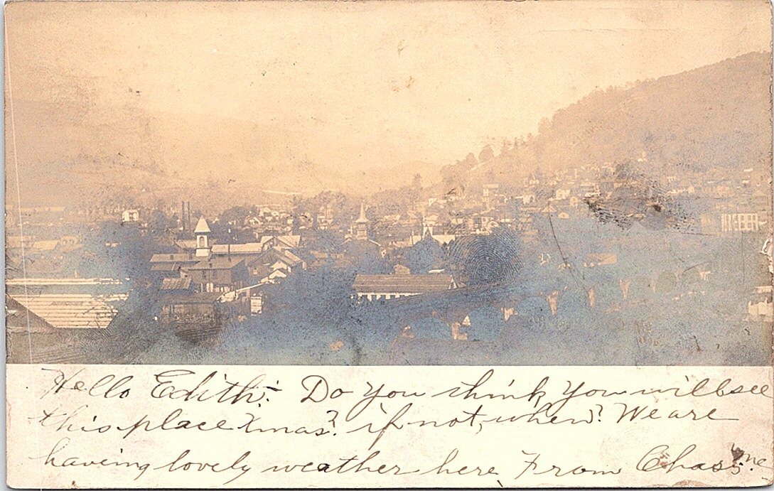 RPPC Cumberland Maryland Panoramic Town View 1906 RPPC Cumberland Maryland Panoramic Town View 1906