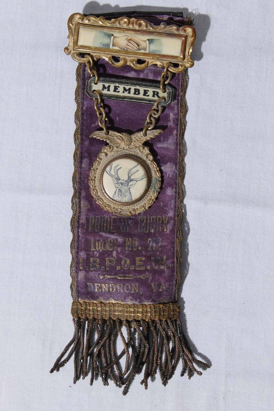 Antique I.B.P.O.E.W. Pride of Surry Lodge Fraternal Member Pin
