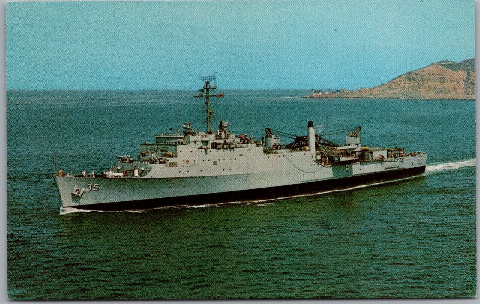 USS Monticello LSD-35 Navy Ship Postcard W177