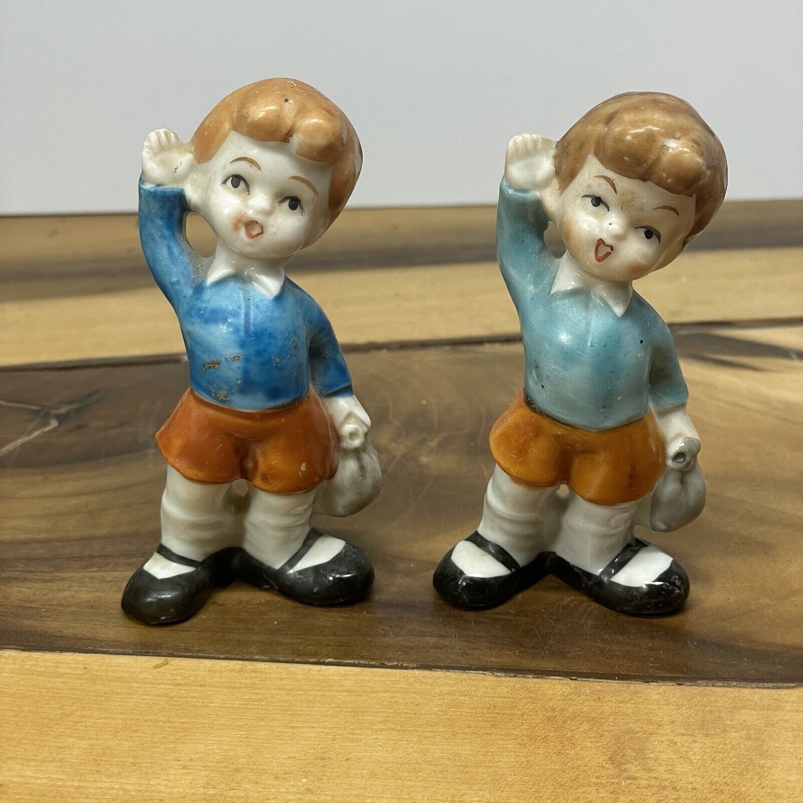 Vintage Japan Mapco Waving Boy Figurines - 3.5\