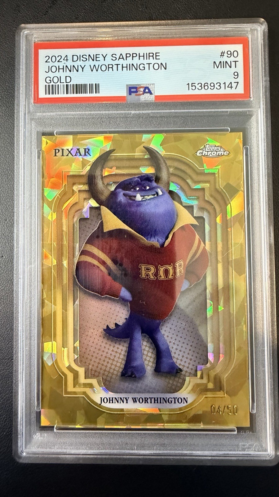 2024 Topps Chrome Sapphire Disney Johnny Worthington Gold #/50 psa 9 2024 Topps Chrome Sapphire Disney Johnny Worthington Gold #/50 psa 9