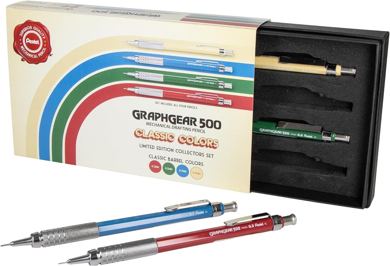 Pentel GraphGear 500 Limited Edition Mechanical Pencil, Classic Colors Box Set Pentel GraphGear 500 Limited Edition Mechanical Pencil, Classic Colors Box Set