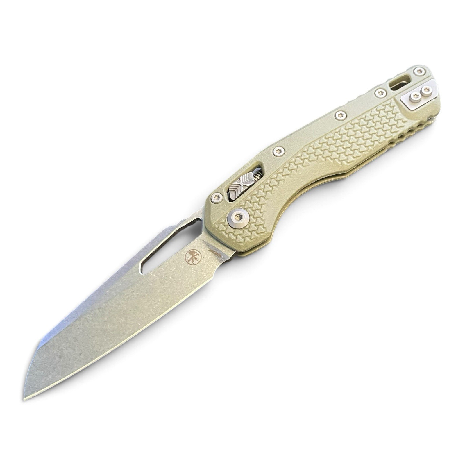 Microtech MSI M390MK OD Green G10 RAM-LOK Stonewash Plain Edge Folding Knife