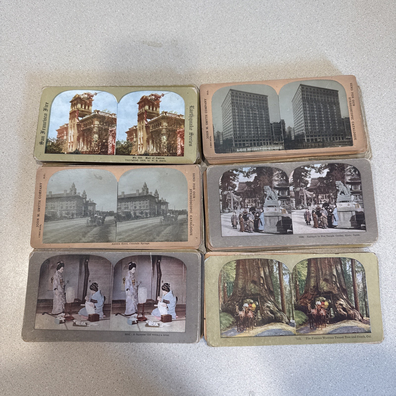 vintage lot 100 stereoviews, mixed views buildings, scenes, people, random cards